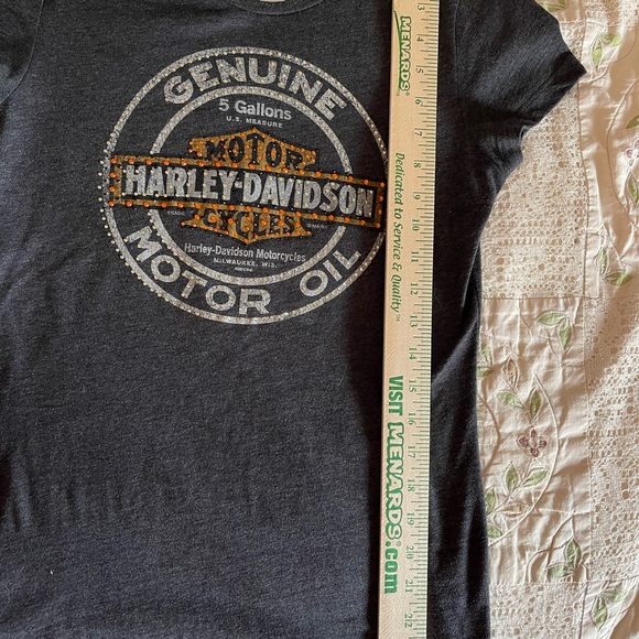 Harley Davidson T-shirt, Gray and orange bling - Picture 4 of 7